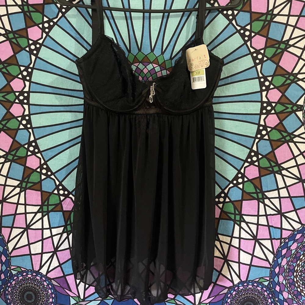 Parfait black babydoll nightie
